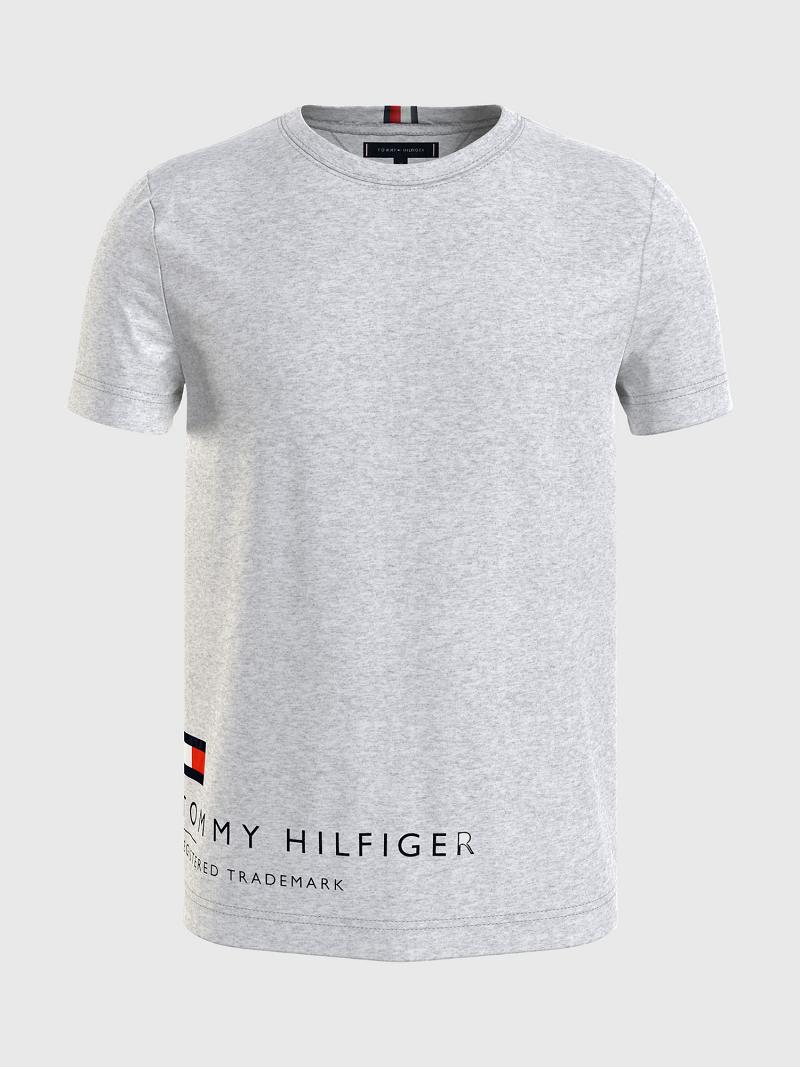 Férfi Tommy Hilfiger Hem logo Póló Szürke | HU 824XYU